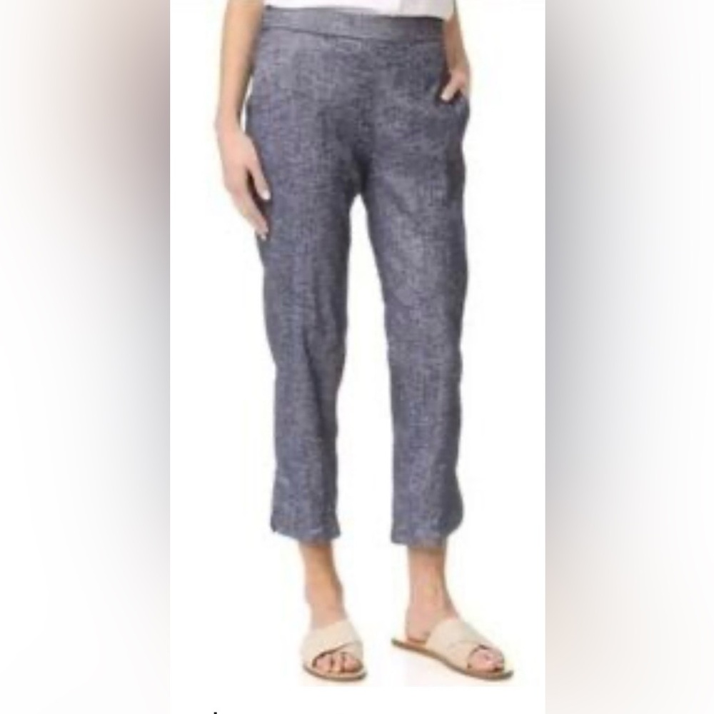 Theory TREECA PULL ON Slim Crop mid rise straight leg Deep Denim Tierra Wash sz4